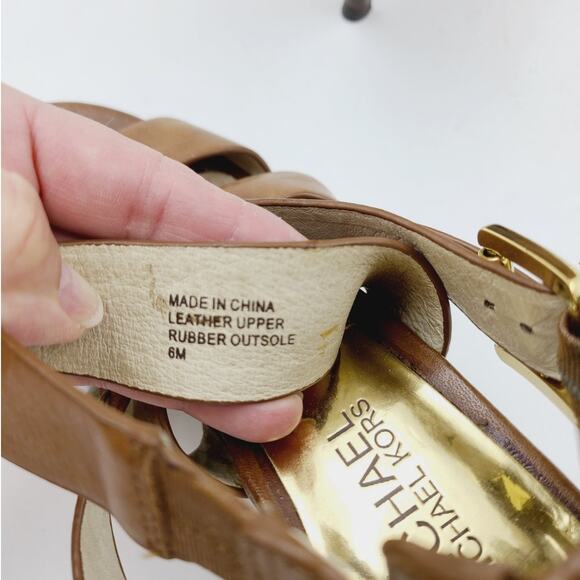 Michael Kors Womens Cognac Open Toe Sandals, Size 6, PRE-OWNED - Picture 10 of 10